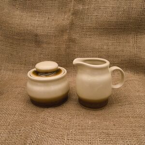 Cream and Brown Ceramic Coffee Set